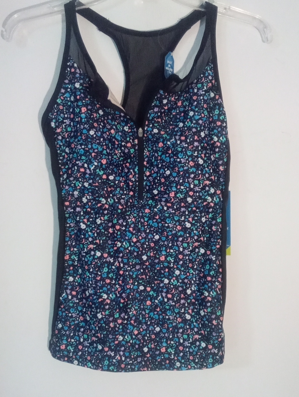 * FreevCountry Floral Racerback Swim Top Tankini Medium NWT $38